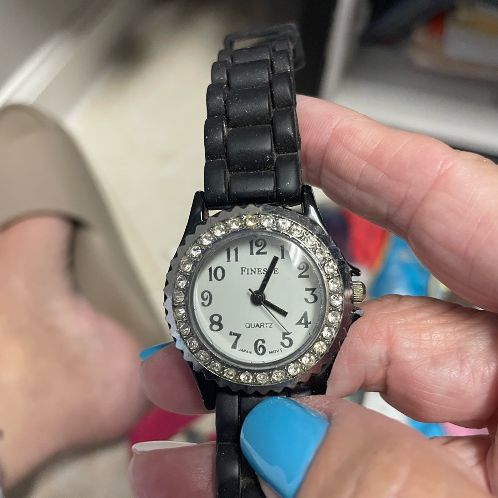 Finesse Black and Silver Quartz Watch